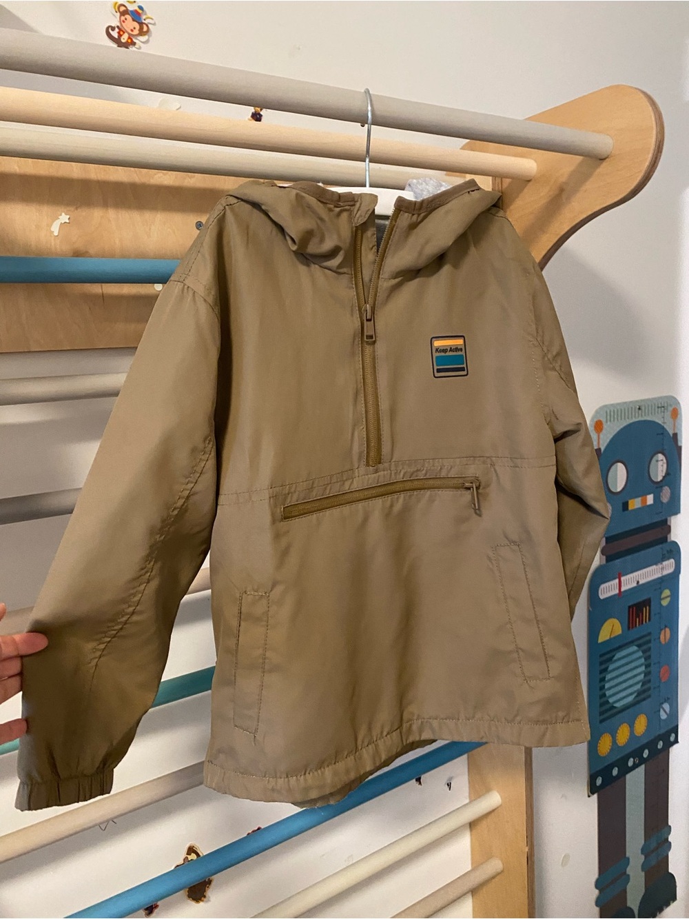 Zara Kids boys Tan Hooded Pullover Anorak